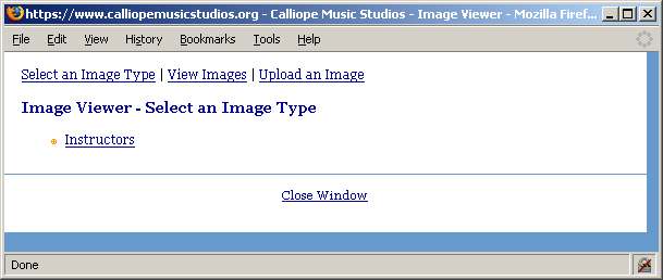Image Viewer - Select Image Type