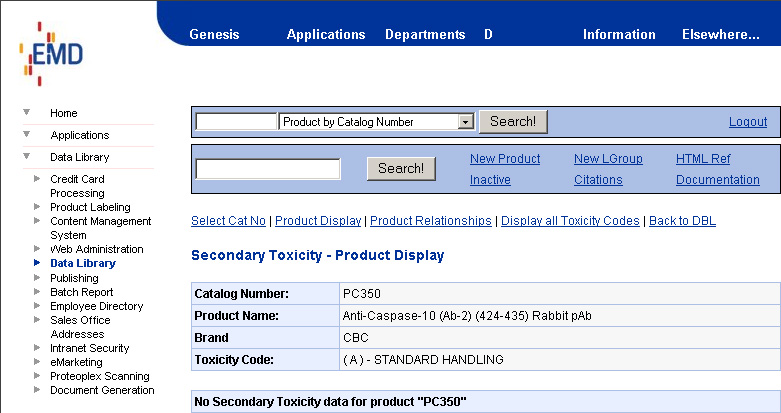 Product Display - No Data to Display