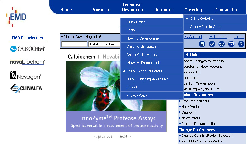 DHTML Dropdown Navigation