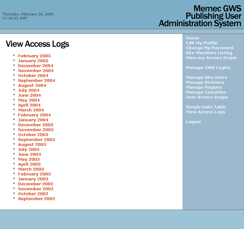 Site Access Logs