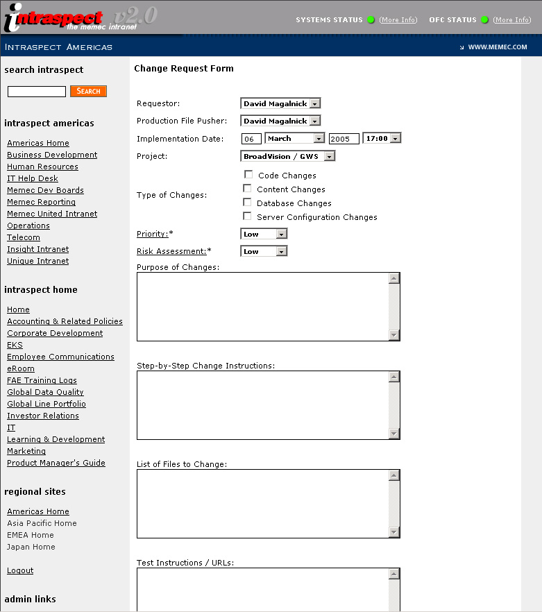 Change Request Form