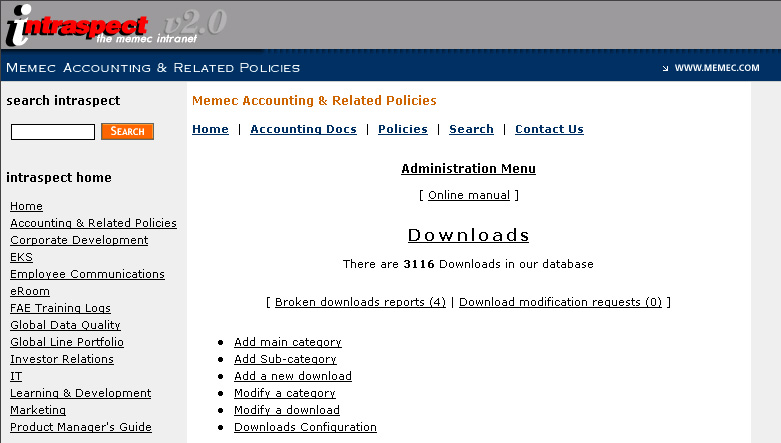Downloads Admin