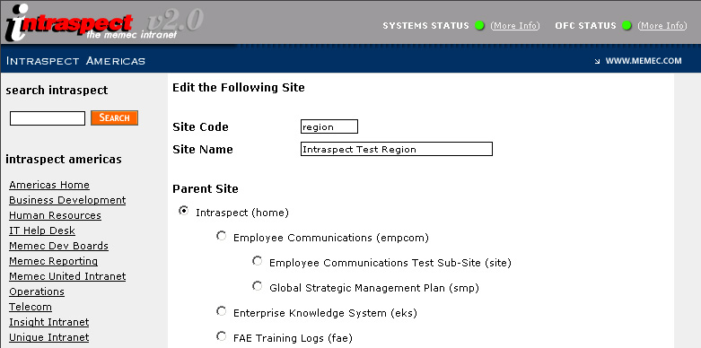 Edit Site Tree