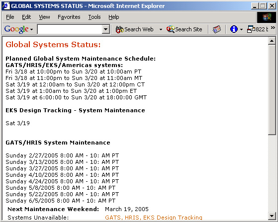 System Status