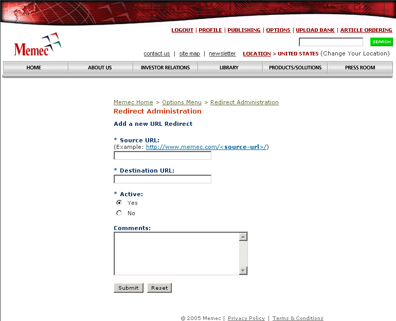 Add a URL Redirect